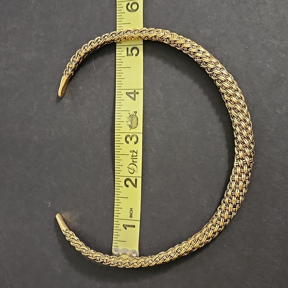 Nine West Gold-Toned Woven Open Cuff Choker Necklace - Picture 5 of 9